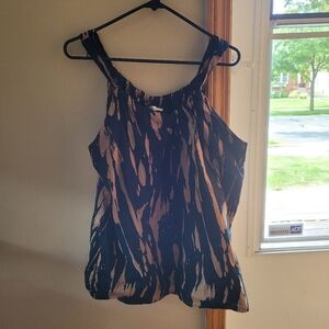 Old Navy Flowy Keyhole Animal Print Tank Top,  sz XL